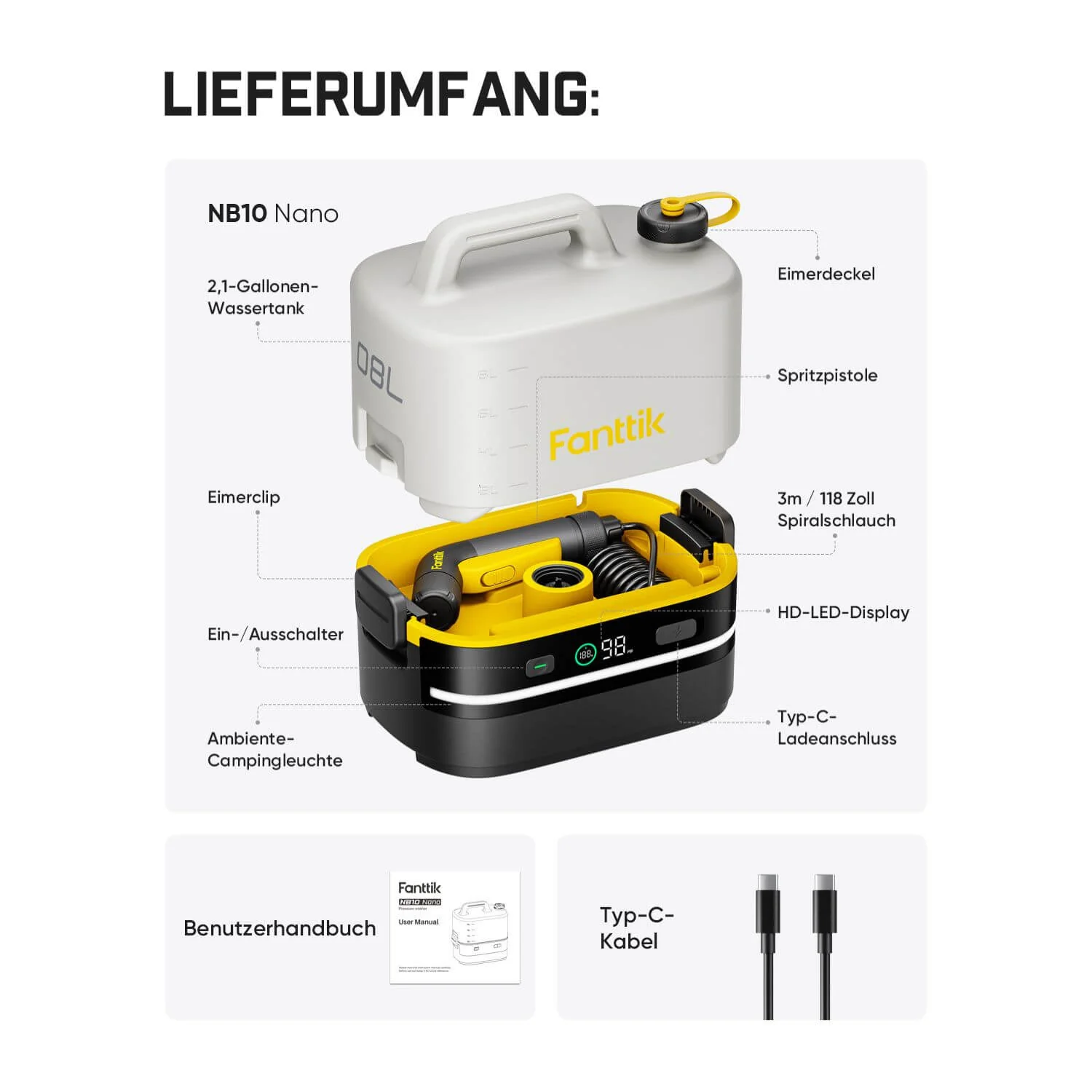 Fanttik NB10 Nano tragbarer Hochdruckreiniger - Image 8